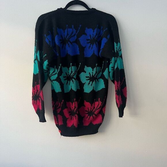 Jamenits Women's Floral Crew Neck Multicolor Pullover Sweaters Size Medium - Picture 7 of 7